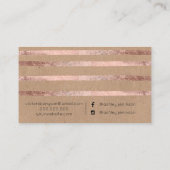ばら色の金ゴールドの幾何学的なクラフトの毛の化粧のタイポグラフィ 名刺 (裏面)