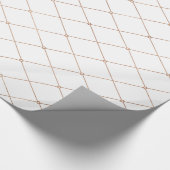 ばら色の金ゴールドの幾何学的なダイヤモンドパターン ラッピングペーパー (角)