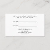 ばら色の金ゴールドの幾何学的な花柄 紹介カード (裏面)