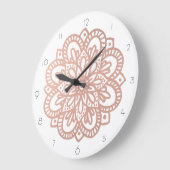 ばら色の金ゴールドの曼荼羅の柱時計 ラージ壁時計 (傾斜)