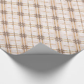 ばら色の金ゴールドの格子縞の輝き ラッピングペーパー (角)