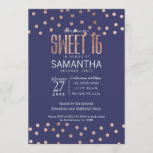 ばら色の金ゴールドの水玉模様の軽い濃紺の菓子16