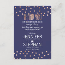 ばら色の金ゴールドの水玉模様の軽い濃紺は感謝していしています