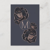 ばら色の金ゴールドの濃紺によっては結婚式情報が開花します エンクロージャーカード (裏面)