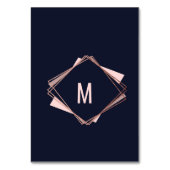 ばら色の金ゴールドの濃紺の藤色の幾何学的なテーブル数 テーブルナンバー (裏面)