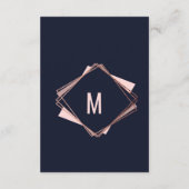 ばら色の金ゴールドの濃紺の藤色の幾何学的な詳細 エンクロージャーカード (裏面)