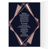 ばら色の金ゴールドの濃紺藤色の幾何学的なプログラム (内側 (左))