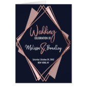 ばら色の金ゴールドの濃紺藤色の幾何学的なプログラム (正面)