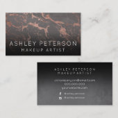 ばら色の金ゴールドの灰色の大理石の化粧のタイポグラフィ 名刺 (正面/裏面)