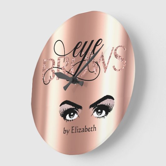 ばら色の金ゴールドの目にワックスを掛けることを染める眉毛Microblading ラージ壁時計 (傾斜)