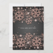 ばら色の金ゴールドの第30誕生日の冬のグリッターの魅力 招待状 (裏面)