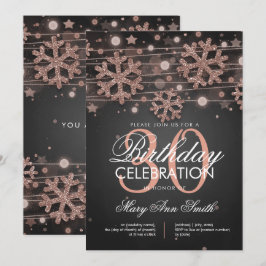 ばら色の金ゴールドの第30誕生日の冬のグリッターの魅力 招待状