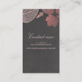 ばら色の金ゴールドの紅葉のエレガントでモダンな庭 名刺 (裏面)