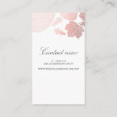 ばら色の金ゴールドの紅葉のエレガントでモダンな庭 名刺 (裏面)