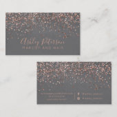 ばら色の金ゴールドの紙吹雪のセメントの毛の化粧のタイポグラフィ 名刺 (正面/裏面)