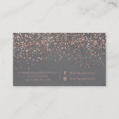 ばら色の金ゴールドの紙吹雪のセメントの毛の化粧のタイポグラフィ 名刺 (裏面)