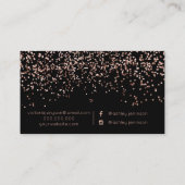 ばら色の金ゴールドの紙吹雪の化粧の毛のタイポグラフィ 名刺 (裏面)