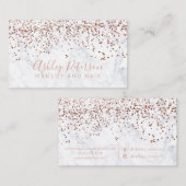 ばら色の金ゴールドの紙吹雪の大理石の毛の化粧のタイポグラフィ 名刺 (正面/裏面)