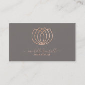 ばら色の金ゴールドの署名のはすの花の名刺 名刺 (正面)