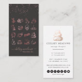 ばら色の金ゴールドの署名のスパのロゴ 名刺 (正面/裏面)