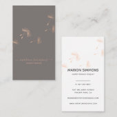 ばら色の金ゴールドの署名のタンポポの名刺 名刺 (正面/裏面)