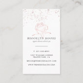 ばら色の金ゴールドの署名の花柄のロゴ 名刺 (裏面)