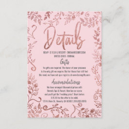 ばら色の金ゴールドの花のグリッターのグラデーションなピンクの詳細 エンクロージャーカード