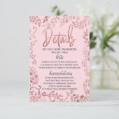 ばら色の金ゴールドの花のグリッターのグラデーションなピンクの詳細 エンクロージャーカード (スタンド正面)