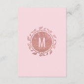 ばら色の金ゴールドの花のグリッターのグラデーションなピンクの詳細 エンクロージャーカード (裏面)