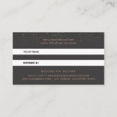 ばら色の金ゴールドの花のロゴの紹介カード 紹介カード (裏面)