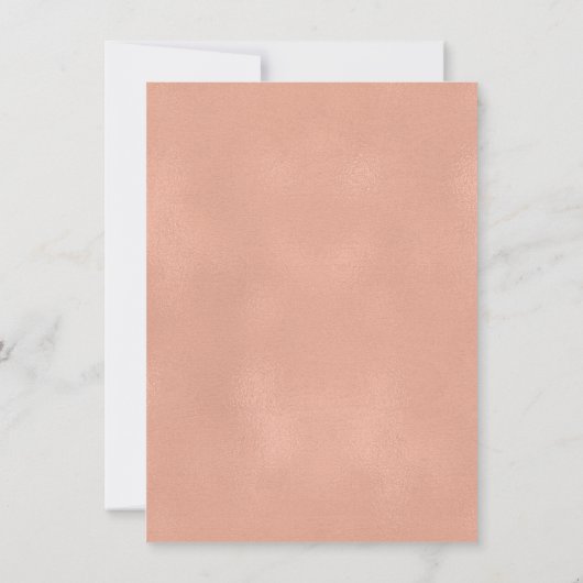 ばら色の金ゴールドの花の線画のブライダルシャワーの招待状 招待状 (裏面)