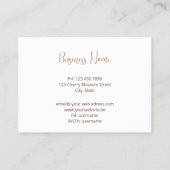 ばら色の金ゴールドの花柄の曼荼羅 名刺 (裏面)