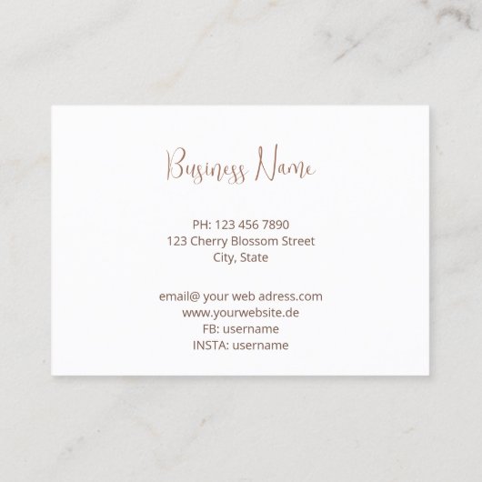 ばら色の金ゴールドの花柄の曼荼羅 名刺 (裏面)