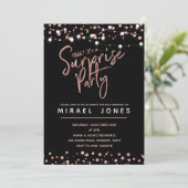 ばら色の金ゴールドの誕生日のパーティの招待状 招待状 (スタンド正面)