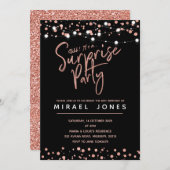 ばら色の金ゴールドの誕生日のパーティの招待状 招待状 (正面/裏面)