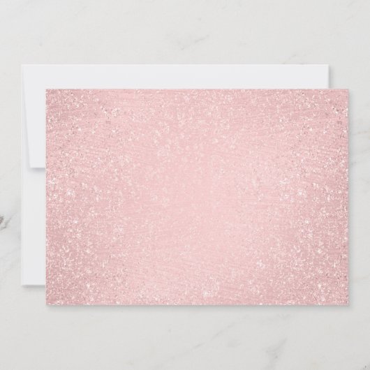 ばら色の金ゴールドの赤面のピンクのグリッターの第21誕生日 招待状 (裏面)