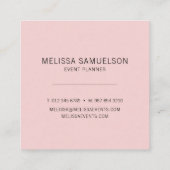 ばら色の金ゴールドの赤面のピンクの大理石の灰色のフェミニン スクエア名刺 (裏面)