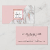 ばら色の金ゴールドの赤面のピンクの大理石の灰色のフェミニン 名刺 (正面/裏面)