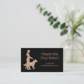 ばら色の金ゴールドの輝きのかわいらしいドッグウォーカーペット付き添い 名刺 (スタンド正面)