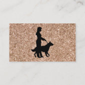 ばら色の金ゴールドの輝きのかわいらしいドッグウォーカーペット付き添い 名刺 (裏面)