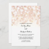 ばら色の金ゴールドの輝きの結婚式招待状 招待状 (正面/裏面)