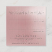 ばら色の金ゴールドの銀の大理石の顧客の紹介 スクエア名刺 (裏面)