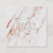 ばら色の金ゴールドの銀の大理石の顧客の紹介 スクエア名刺 (正面)