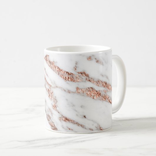 ばら色の金ゴールドの静脈のマグ コーヒーマグカップ (正面右)