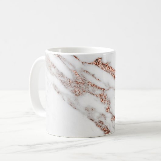 ばら色の金ゴールドの静脈のマグ コーヒーマグカップ (正面左)