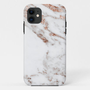 ばら色の金ゴールドの静脈の大理石 iPhone 11 ケース