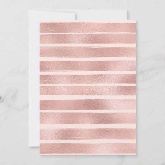 ばら色の金ゴールドの驚きの誕生会の女性のグリッター 招待状 (裏面)