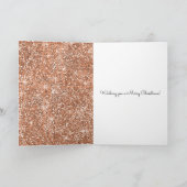 ばら色の金ゴールドの魅力のクリスマス シーズンカード (内部)