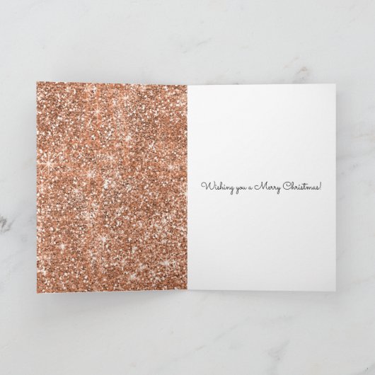 ばら色の金ゴールドの魅力のクリスマス シーズンカード (内部)