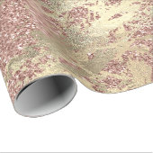 ばら色の金ゴールドのChampaigneの大理石のグリッターの金属の打撃 ラッピングペーパー (ロールコーナー)